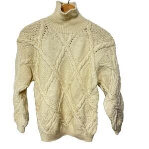 Spiritual Bond For Women Wool Cable Knit Turtleneck Sweater Size 38(Medium)